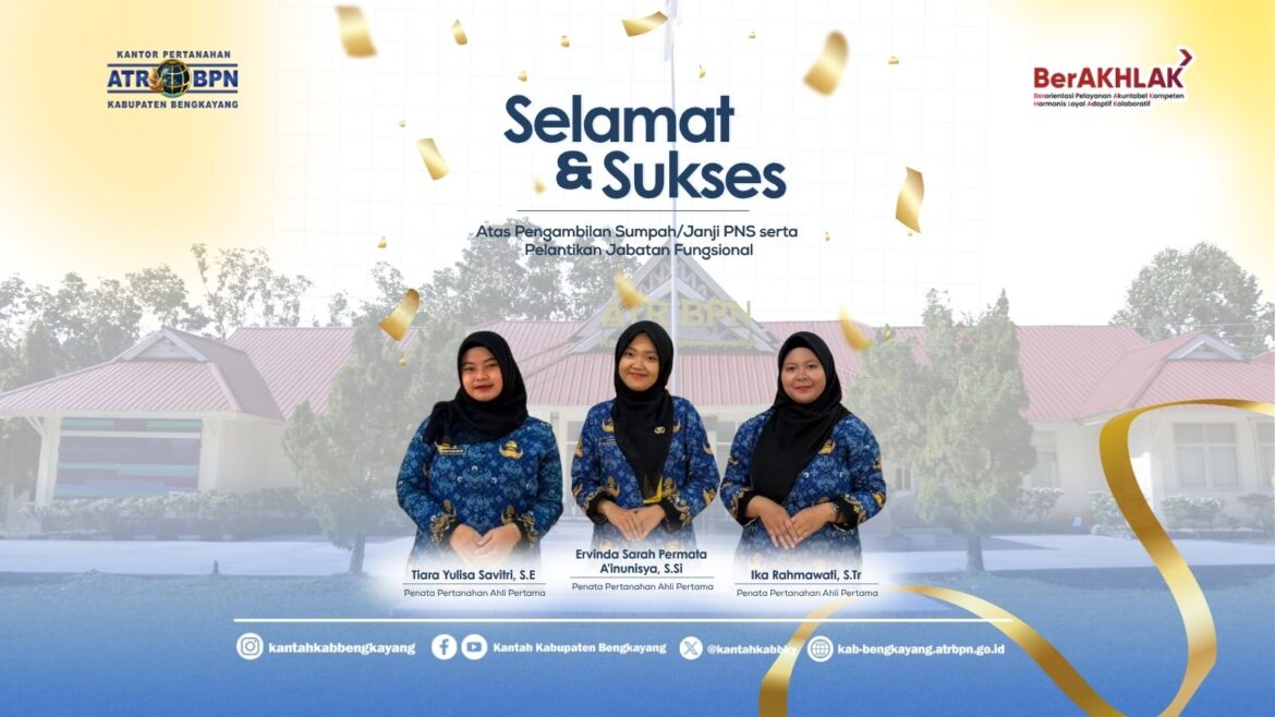 Pegawai Kantor Pertanahan Kabupaten Bengkayang Ikuti Pengambilan Sumpah/Janji PNS dan Pelantikan Jabatan Fungsional
